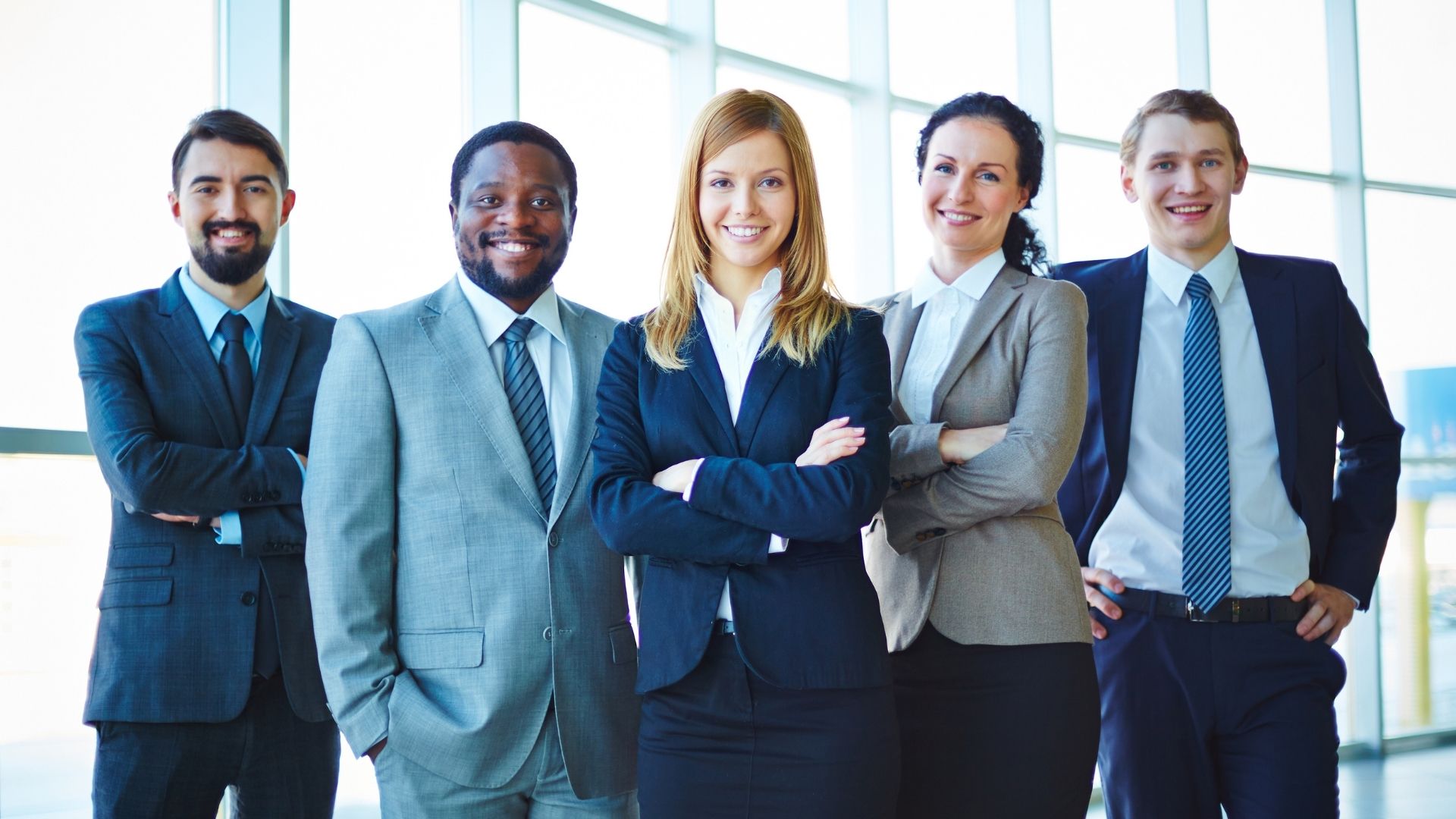 business people smiling in photo
